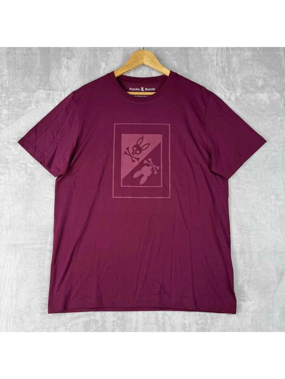 Psycho Bunny Graphic T-Shirt Mens Size 6 Red Skull Bunny Pima Cotton Preppy New